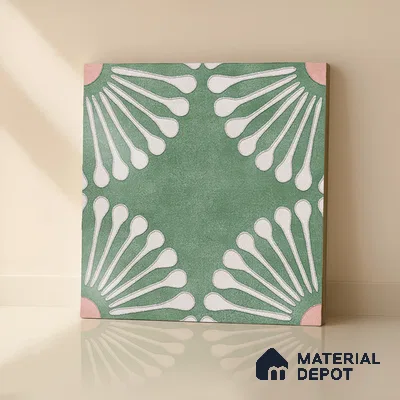 Floral Wall Tile TL 07245 B Plana 4004 Granula 1 ft x 1 ft Ceramic Matte Finish - 9 mm  | 2 mm Spacer is Mandatory | Please Expect a Slight Variation of Pattern (Sample)